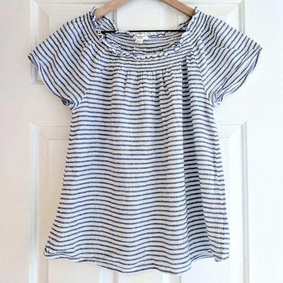 beachlunchlounge Tops - beach lunch lounge striped off the shoulder top